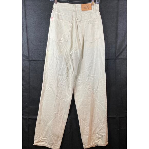 BDG Womens Jeans Off White High Rise Baggy Ripped Distressed 100% Cotton 27 - Picture 10 of 15